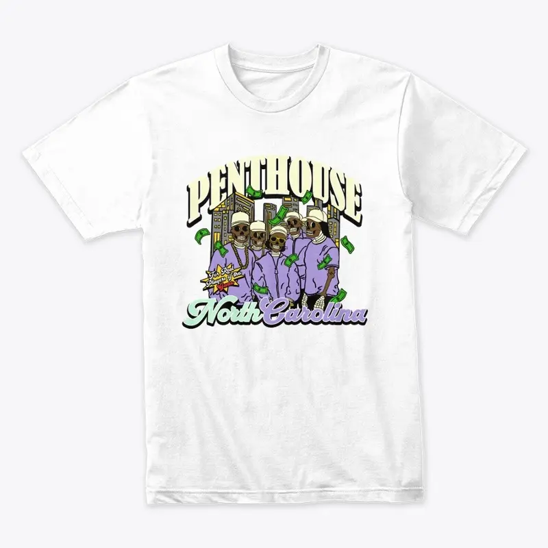 PENTHOUSE* 4REAL PURPLElOFFWHITE T SHIRT